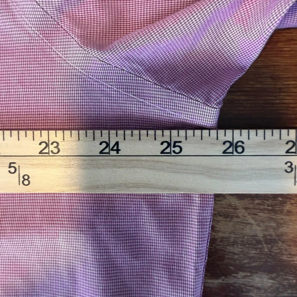UNTUCKit Button Down Mens XXL Pink Wrinkle Free Micro Check Long Sleeve Shirt